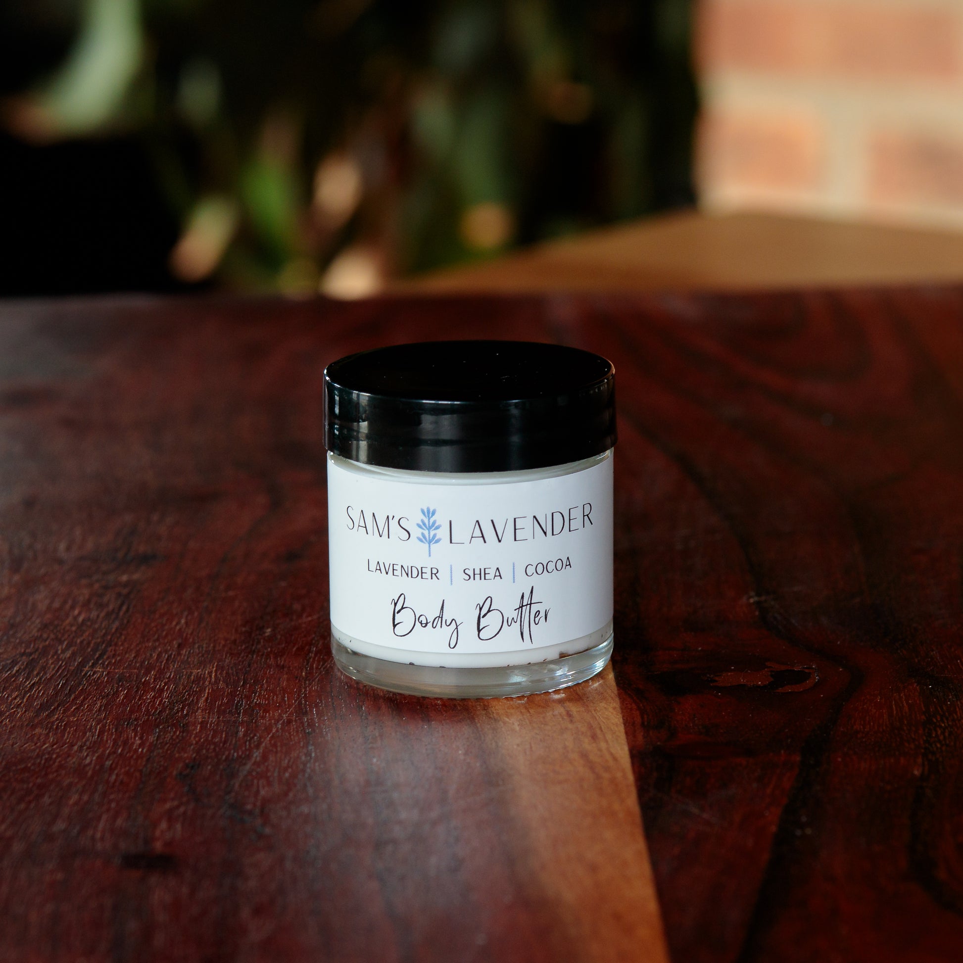 Small 1oz travel sized jar of Sam's Lavender Body Butter