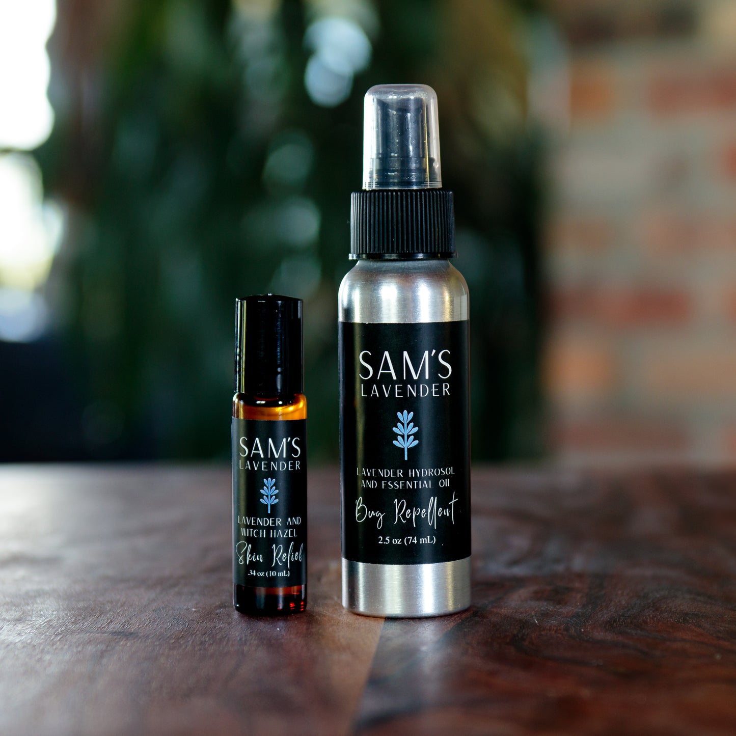 Sam's lavender bug repellent spray and skin relief roller bottle